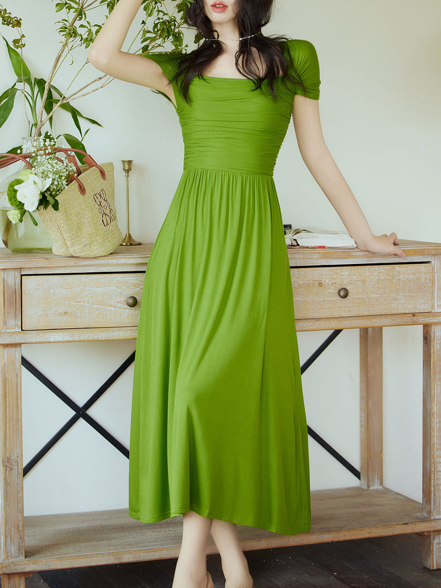 Green La La Land Inspired Vintage Dress