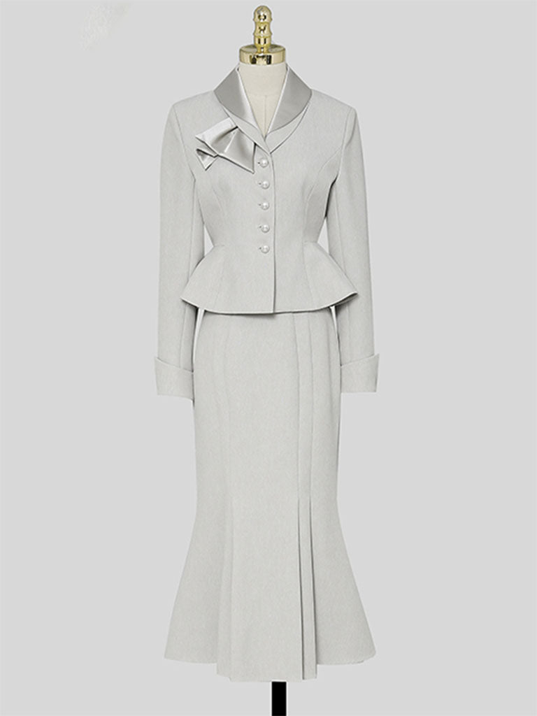 Women's gray skirt clearance suit