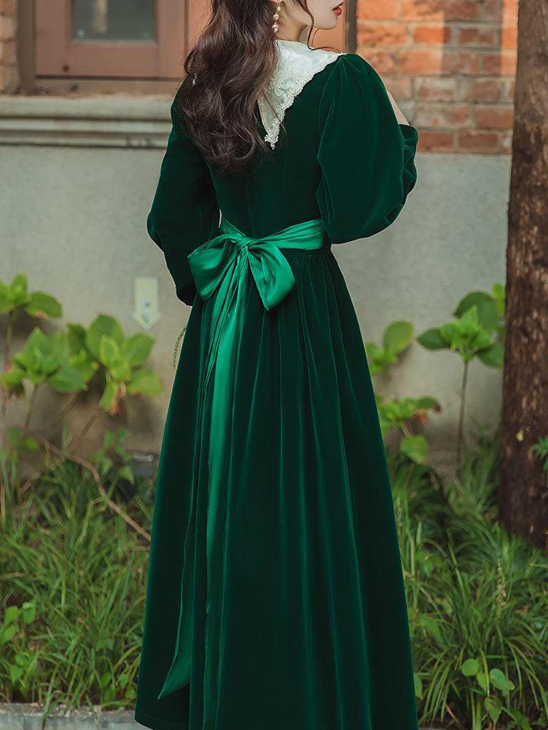 Emerald green hot sale vintage dress