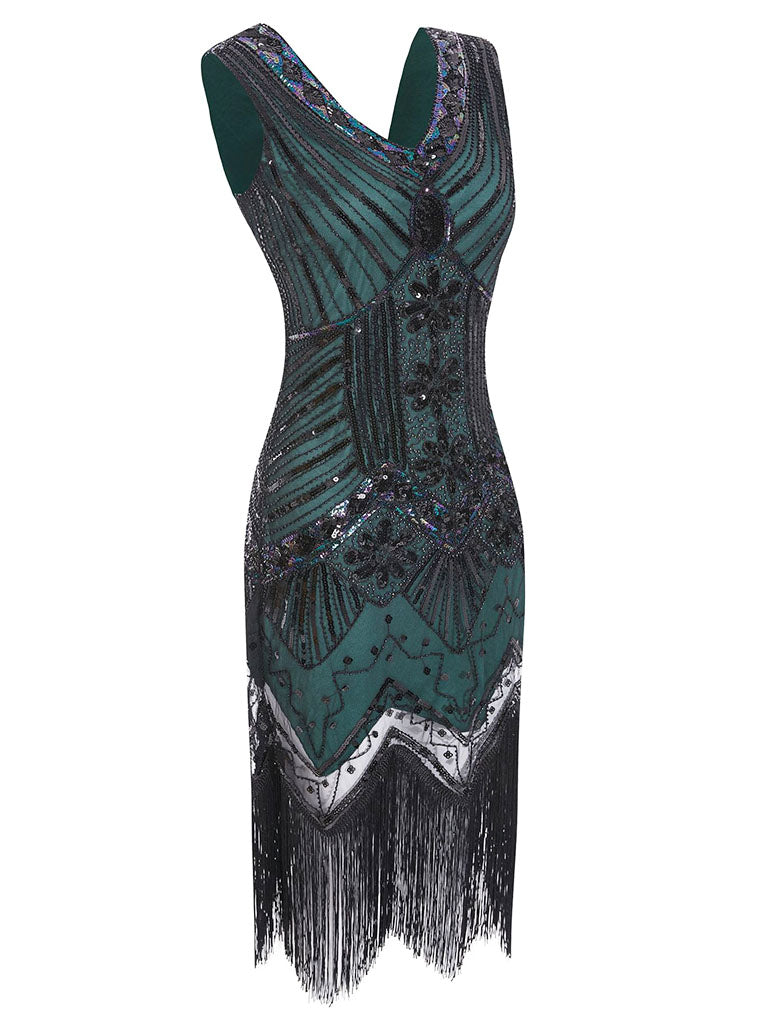 Dark green flapper on sale dress