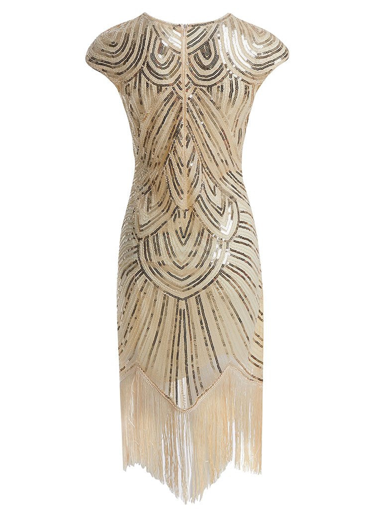 White and hotsell gold flapper dress