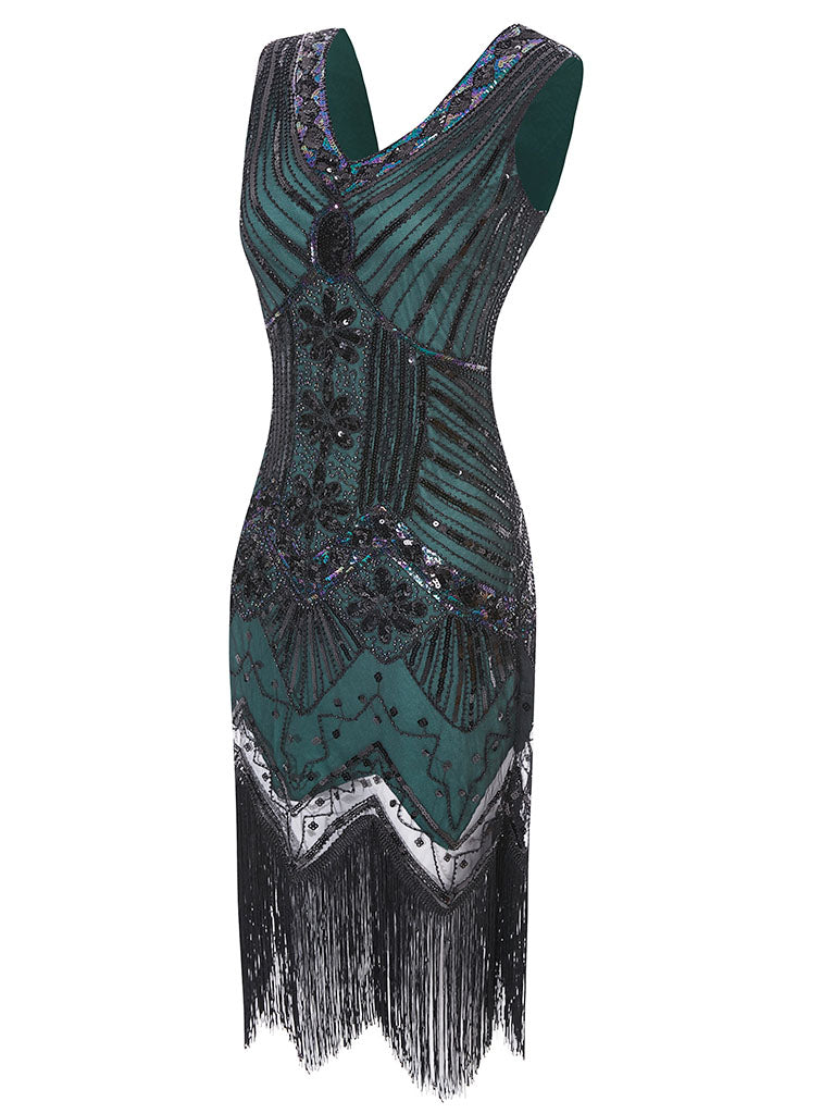 Dark Green Flapper Dress