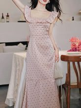 Load image into Gallery viewer, Pink Polka Dots Lace U-neck 1930S Vintage Dress