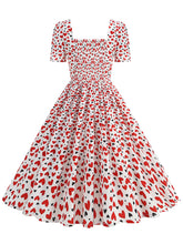 Load image into Gallery viewer, Pink Square Neck Sweet Heart Swing 1950S Vintage Dress