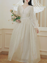 Load image into Gallery viewer, White V Neck Lace Long Sleeve Wedding Dress with Veil