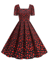 Load image into Gallery viewer, Pink Square Neck Sweet Heart Swing 1950S Vintage Dress