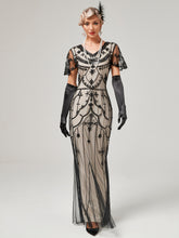 Load image into Gallery viewer, 1920S Sequined Fringe Flapper Maxi Dress