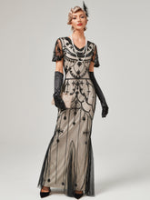 Load image into Gallery viewer, 1920S Sequined Fringe Flapper Maxi Dress