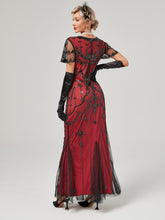 Load image into Gallery viewer, 1920S Sequined Fringe Flapper Maxi Dress