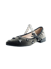 Load image into Gallery viewer, Women&#39;s Flat Heel Pointed Toe Hollow Belt Velvet Pearl Vintage Shoes