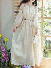 Load image into Gallery viewer, White Shell Off Shoulder Bohemian Dress