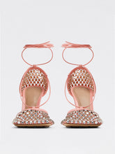 Load image into Gallery viewer, 10CM High Heel Square Toe Rhinestones Twine Sandals