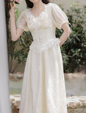 Load image into Gallery viewer, Sweet Victorian Ruffles Corset Short Sleeve Wedding Maxi Dress