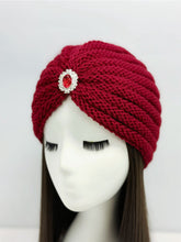 Load image into Gallery viewer, Knitted Beanie with Rhinestone Charm Hat