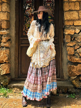 Load image into Gallery viewer, Women&#39;s Bohemian Lace Dress and Print Skirt Boho Maxi Dress Outfit