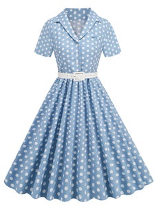 Polka Dots 1950S Vintage Shirt Swing Dress