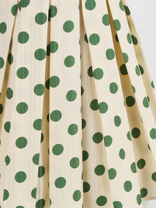 Polka Dots High Waist Audrey Hepburn Style Cocktail Suspender Swing Skirt
