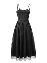 Load image into Gallery viewer, 1950S Black Spaghetti Strap Vintage Swing Party Dress