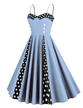 Load image into Gallery viewer, Black Spaghetti Straps 1950S Retro Swing Dress