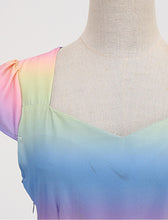 Load image into Gallery viewer, Unicorn Colored Cap Sleeve 1950S Vintage Swing Dress