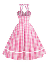 Load image into Gallery viewer, Pink And White Barbie Same Style Plaid Halter 1950S Vintage Dress