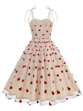 Load image into Gallery viewer, Pink Spaghetti Strap Sweet Heart Swing 1950S Vintage Dress