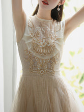 Load image into Gallery viewer, Apricot Embroidered Butterfly Hollow Short Sleeve Lace Mini Dress