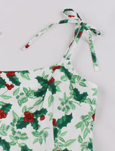 Load image into Gallery viewer, Christmas Green Spaghetti Strap Vintage Swing Dress