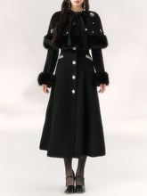 Load image into Gallery viewer, 1950S Black Beaded Vintage Cape Long Coat