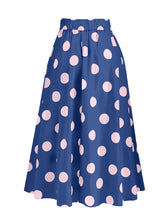 Load image into Gallery viewer, Bow Retro Style One Piece With Polka Dots Bathing Suit Swing Skirt