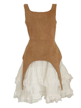 Load image into Gallery viewer, Brown Suede Panel Vintage Mini Dress