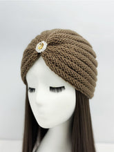 Load image into Gallery viewer, Knitted Beanie with Rhinestone Charm Hat