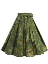 Load image into Gallery viewer, 1950S Green High Waist Pleated Swing Skirt