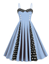 Load image into Gallery viewer, Black Spaghetti Straps 1950S Retro Swing Dress