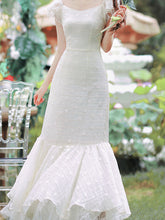 Load image into Gallery viewer, White Embroidery Lace Romantic Luxury Wedding Fishtail Dress For Women