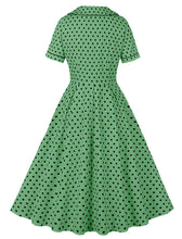 Load image into Gallery viewer, Green Sweet Polka Dots 1950S Vintage Swing Dress