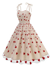 Load image into Gallery viewer, Pink Spaghetti Strap Sweet Heart Swing 1950S Vintage Dress