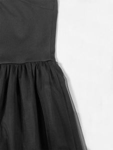 1950S Black Spaghetti Strap Vintage Swing Party Dress