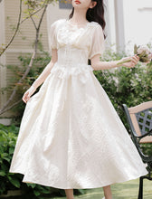 Load image into Gallery viewer, Sweet Victorian Ruffles Corset Short Sleeve Wedding Maxi Dress