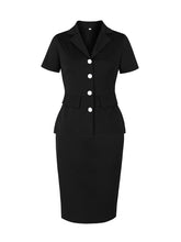 Load image into Gallery viewer, 2PS 1940S Vintage Classic Top And Bodycon Skirt Set