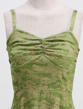 Load image into Gallery viewer, Green Spaghetti Strap Sleeveless 1950S Vinatge Dress