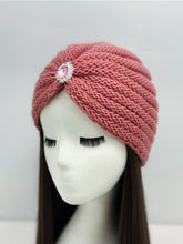 Load image into Gallery viewer, Knitted Beanie with Rhinestone Charm Hat