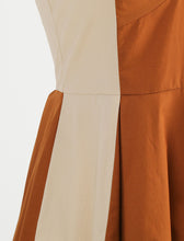 Load image into Gallery viewer, Brown Two-tone Colorblock Vintage Dress Inspired by Mrs.Maisel