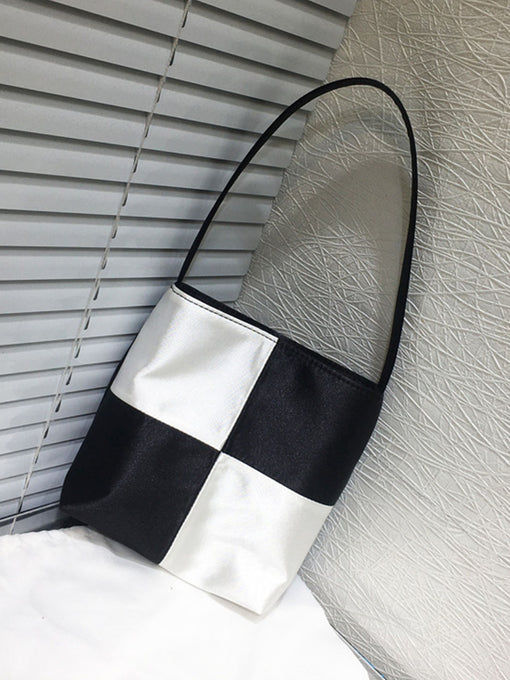 1950S Sweet Checkerboard Silk Party Bag Vintage Handbag