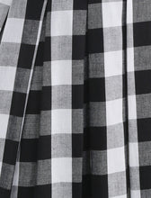 Load image into Gallery viewer, Black V Neck Plaid Audrey Hepburn Style Cocktail Swing Dress