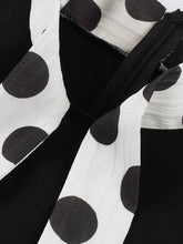 Load image into Gallery viewer, Black And White Polka Dots Bow Collar 1950s Vintage Swing Dress