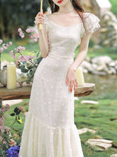 Load image into Gallery viewer, White Embroidery Lace Romantic Luxury Wedding Fishtail Dress For Women