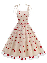 Load image into Gallery viewer, Pink Spaghetti Strap Sweet Heart Swing 1950S Vintage Dress