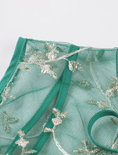 Load image into Gallery viewer, Green Leaves Embroidered 1950S Vintage Swing Dress