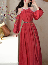 Load image into Gallery viewer, Red Off Shoulder Party Maxi Dress Inspired By Me Before You